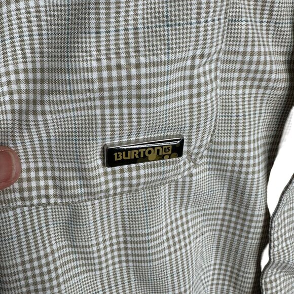 Burton Esquire Ski Jacket Plaid Beige Women’s M Hooded Snowboard Winter Coat - Picture 5 of 12